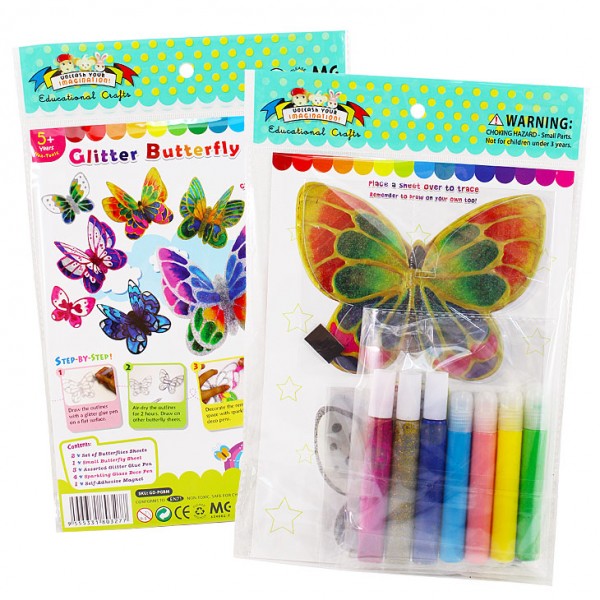 Glitter Butterfly Magnet Kit